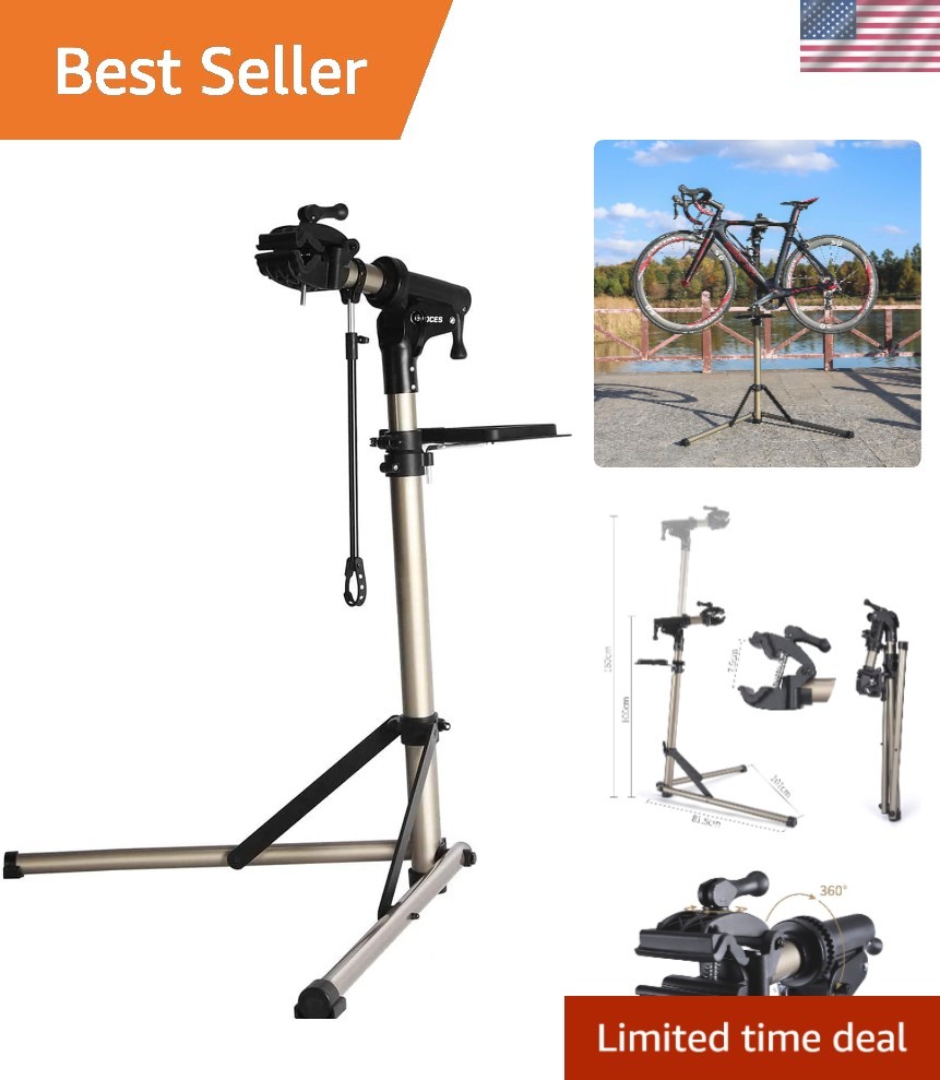 Adjustable Bike Workstand with 360° Clamp - Lightweight & Durable for Mechanics