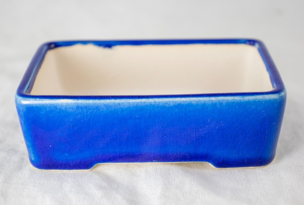 Fine Rectangular Cactus & Succulent, Shito, Mame Bonsai Pot + Mesh 4"x 3"x 1.25"