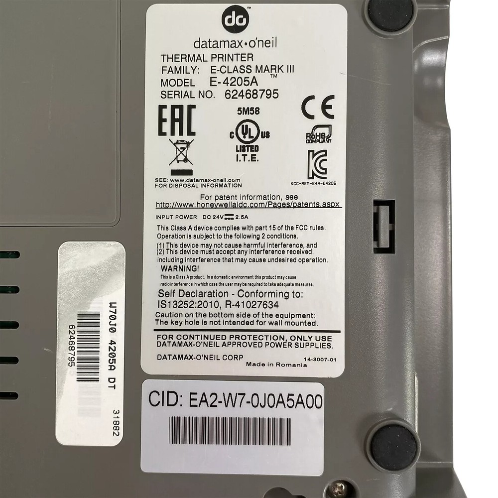 Datamax E-4205A Direct Thermal Monochrome Desktop Printer USB LAN Serial