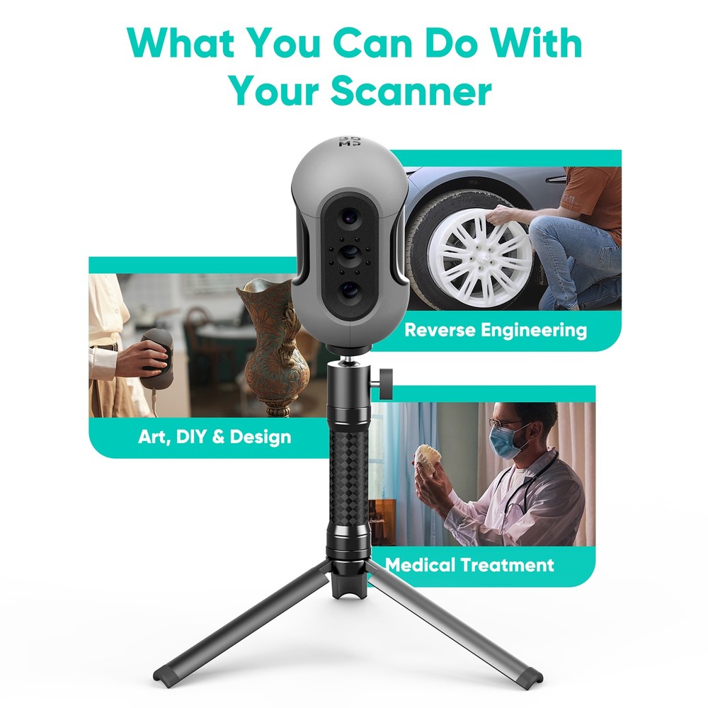 3DMakerpro Mole Handheld 3D Scanner Premium 0.05mm Accuracy for 3D Printer T7T0