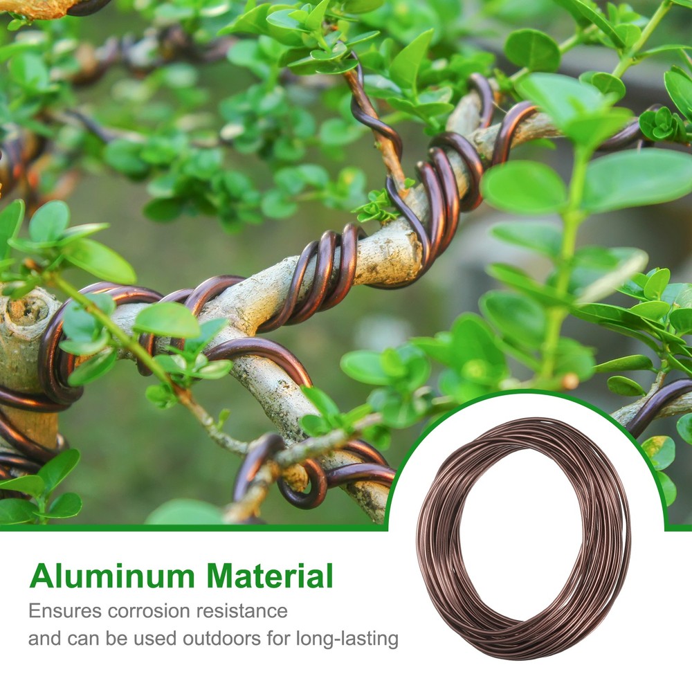 Bonsai Wire Anodized Aluminum Training Wire 2mm 33ft Brown
