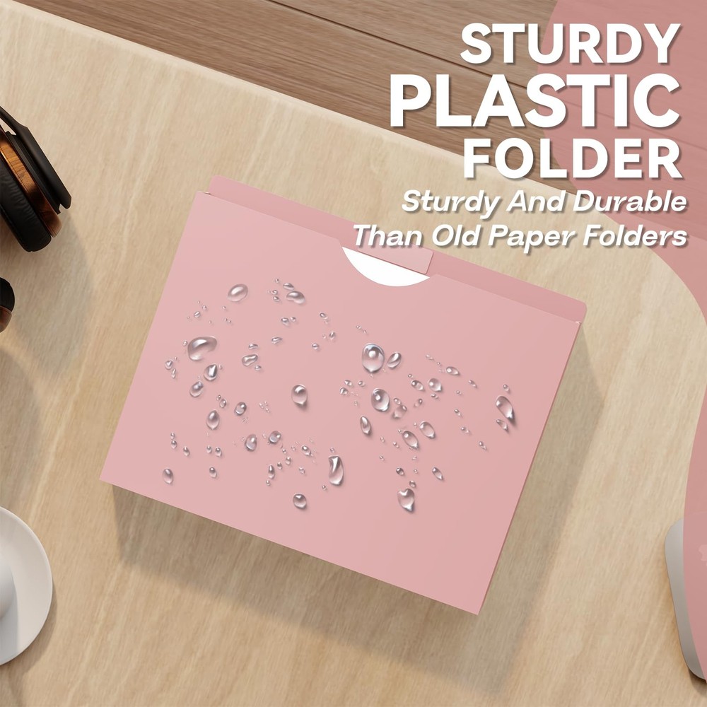 Plastic 1 Inch File Jackets Letter Size, Expanding File Folde for Documents,U...