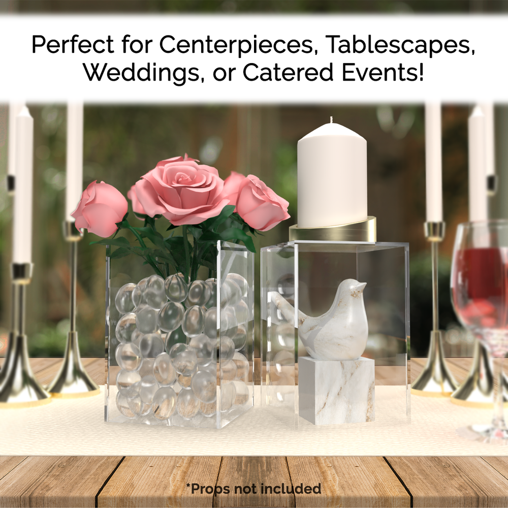 4" x 4" x 6" Retail Display Box or Dust Cover Rectangular Clear Acrylic