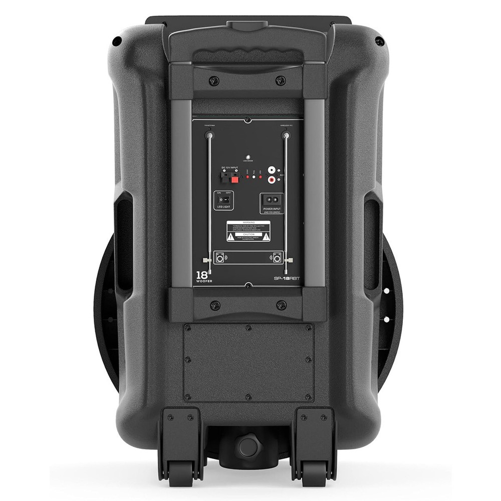 18" Portable Bluetooth Speaker Deep Bass With Remote Control Wireless Microphone