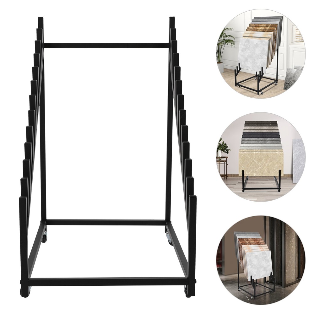 Tile Display Rack, Wheeled Tile Display Stand for Building Material Samples