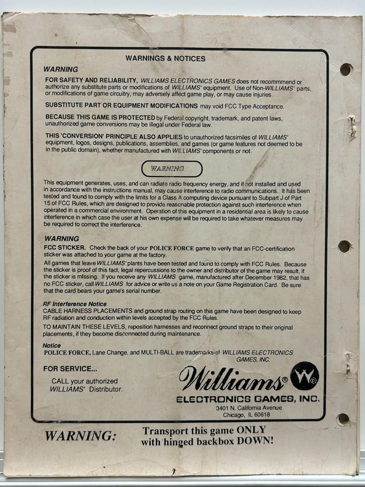 ORIGINAL-WILLIAMS-POLICE FORCE-OPERATIONS MANUAL