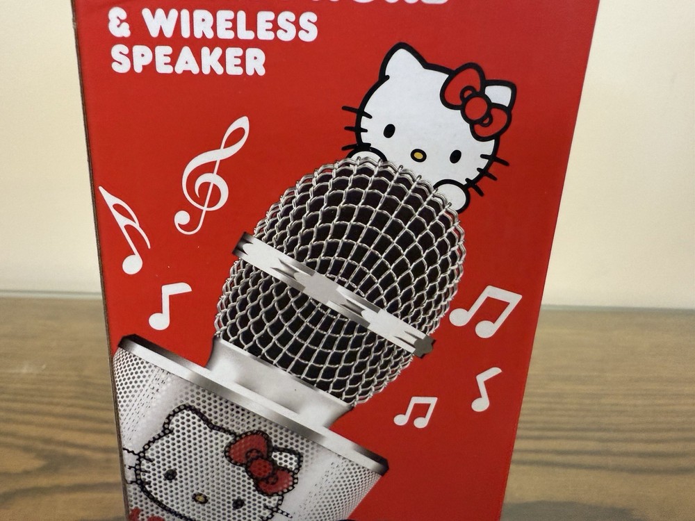 Hello Kitty Bluetooth Karaoke Microphone & Wireless Speaker USB Charging Red