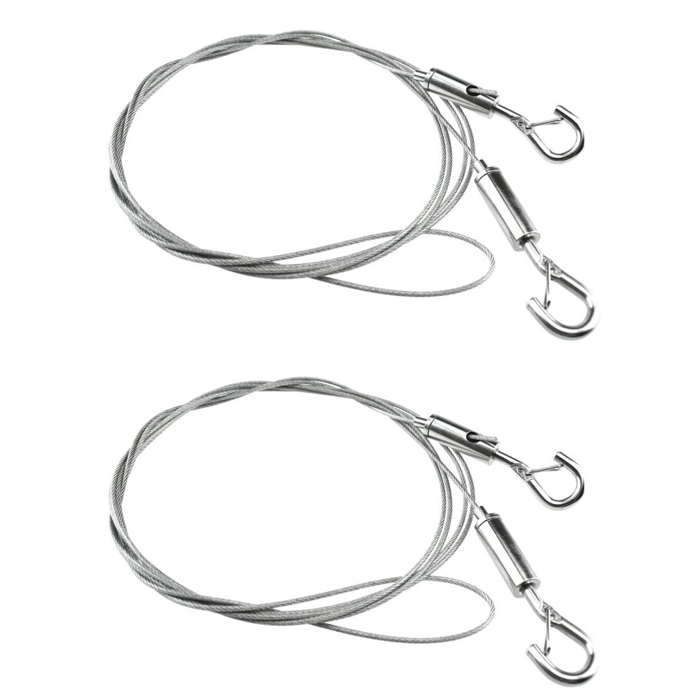 SDTC Tech 2-Pack Stainless Steel Wire Rope with Adjustable Hooks 6.5ft Silver