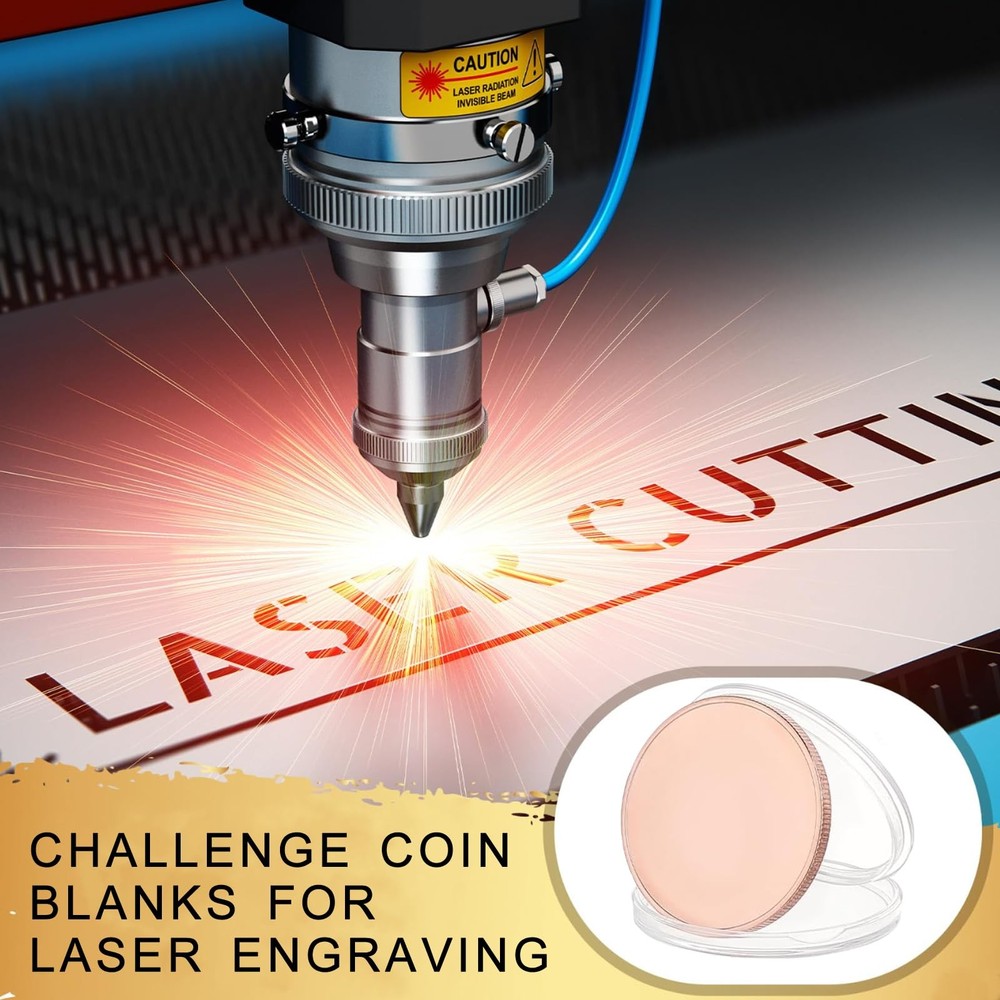 Solid Brass Blank Coins for Laser Engraving Blank Challenge Coins Bulk, Engravin