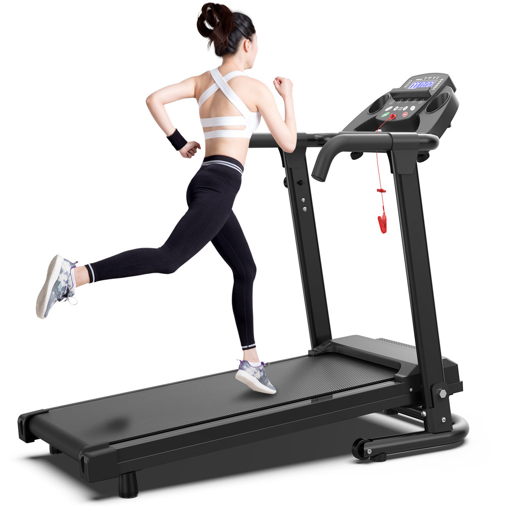 Foldable Treadmill with LED Display & Cup Holder, 0.5-7.5MPH Speed Range
