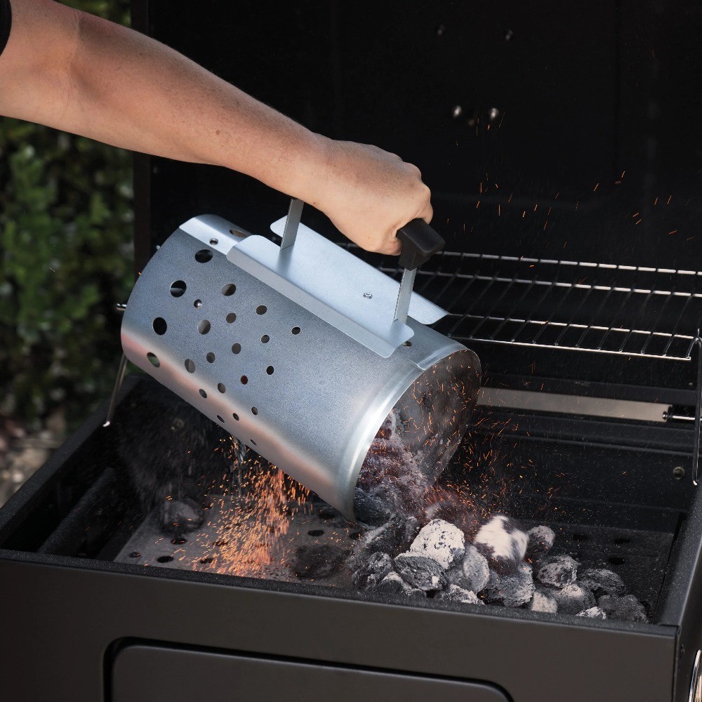Charcoal Chimney Starter for Outdoors, with Safety Handle