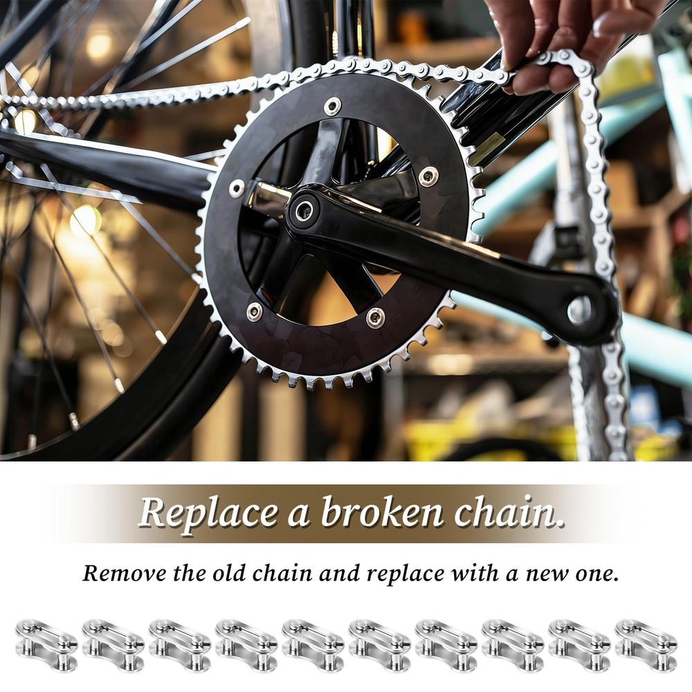 10 Pairs Bike Chain Master Link for Bicycle Missing Link,