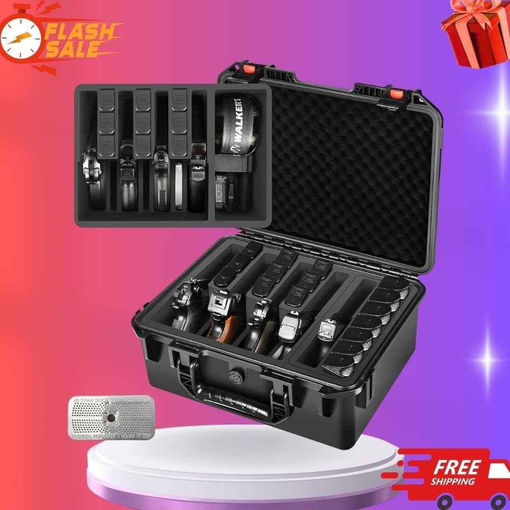 NEW Pistol Case Multi Handguns Waterproof Hard Shell Mag Storage Box