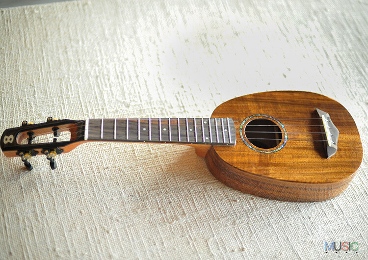 Bright Sun Solid Koa Pineapple Soprano Ukulele (Abalone Inlay)