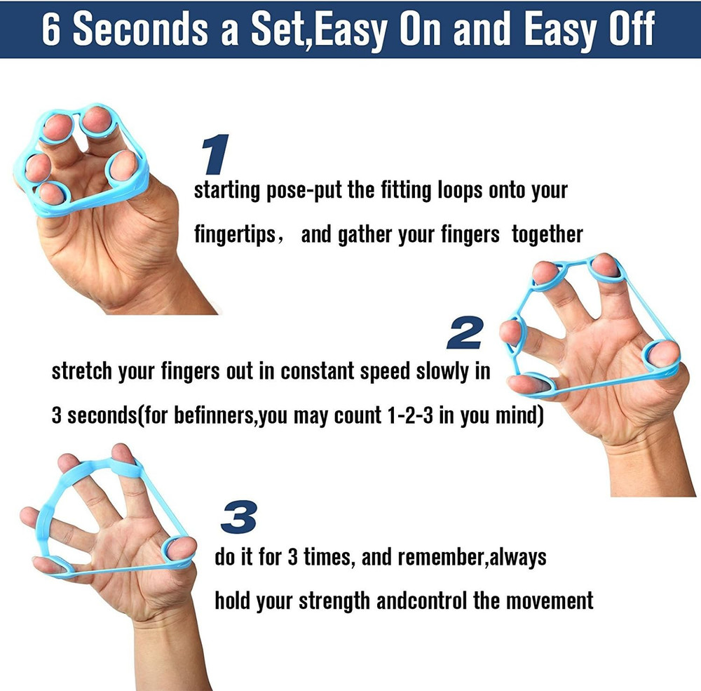 Finger Hand Grip Strength Trainer Set 6PCS Forearm Wrist Exerciser 30-50LB