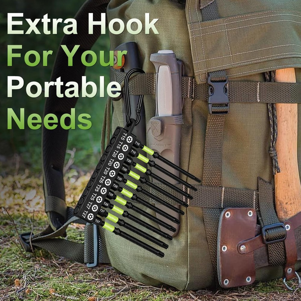 THINKLEARN Impact Torx Bit Set, 20 PCS 4" Security Bits, Orange+green