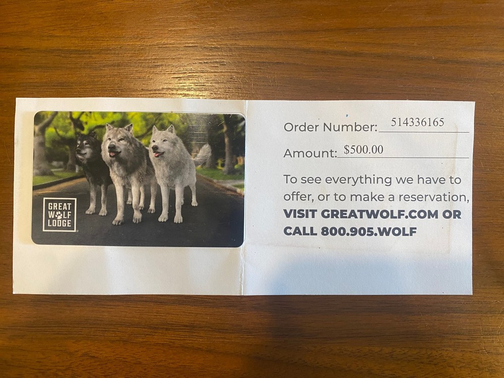 Great Wolf Lodge Gift Card Worth $500