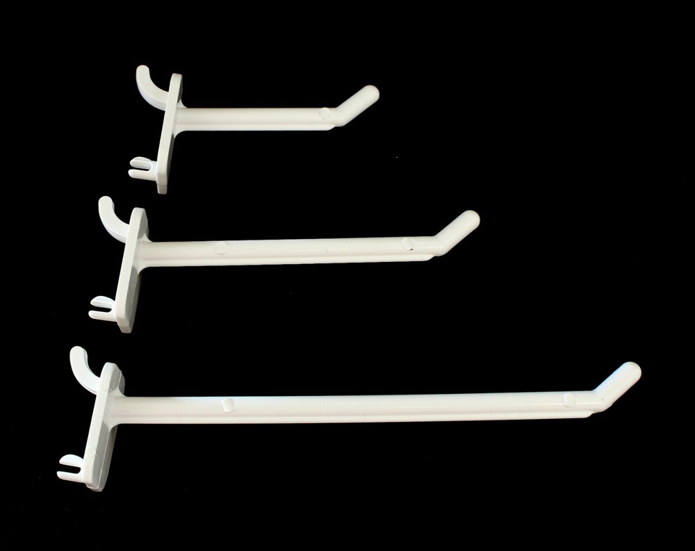 2" 4" 6" White Plastic Pegboard Hooks Garage/Tools/ Storage/Crafts/75 100 packs