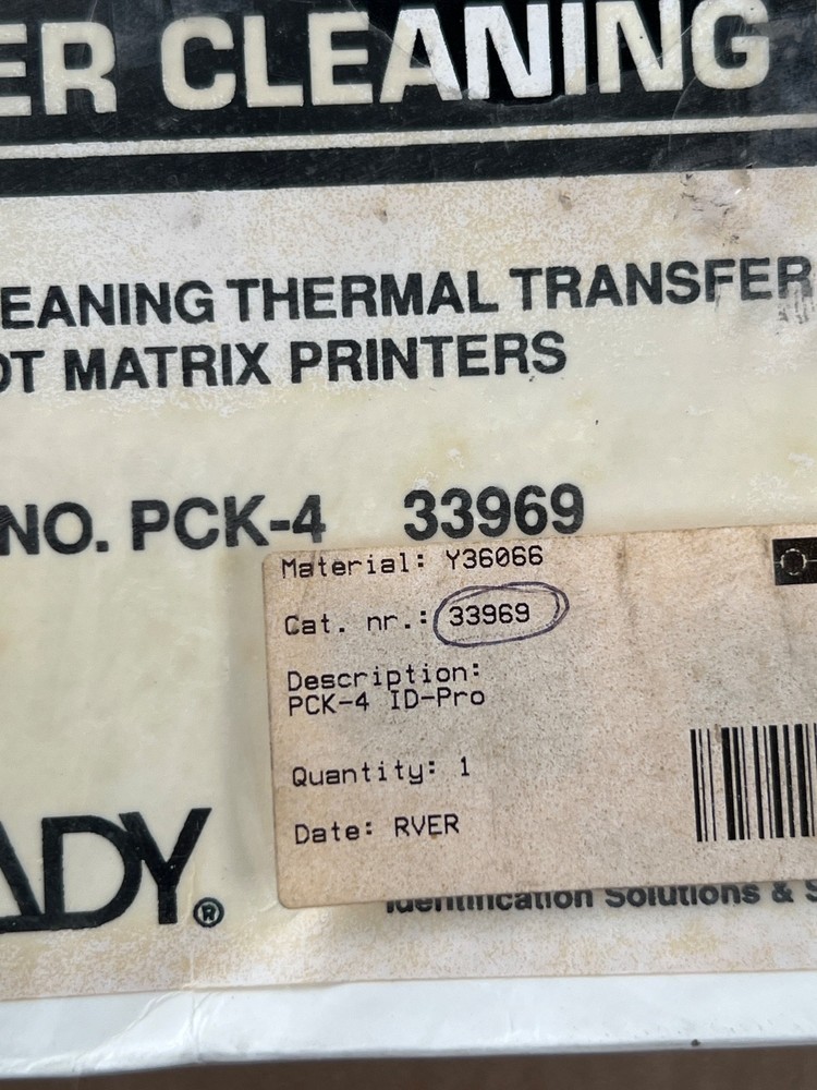 Brady PCK-4 Thermal Transfer Printer Cleaning Kit 33969