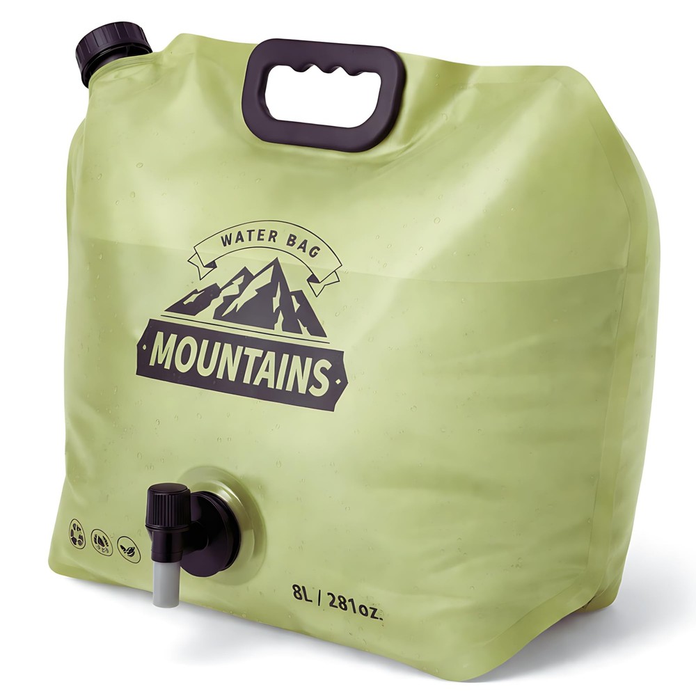2 Gallon Collapsible Water Container Jug with Spout Foldable Camping Storage