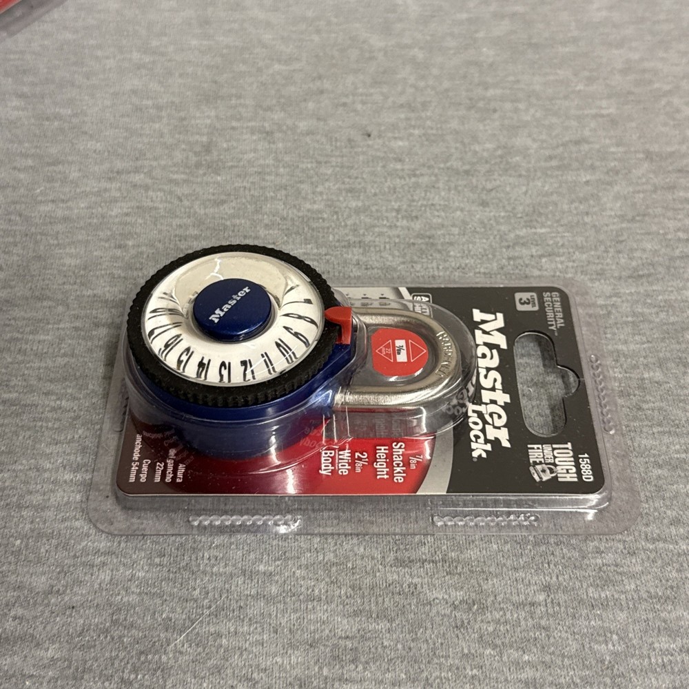 Master Lock 1588D EZ Read EZ Dial Magnification Blue Combination Lock - (3-PACK)