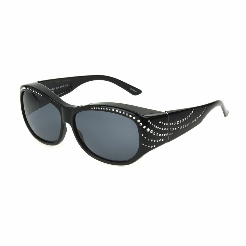 Solar Shield Fits Over Sunglasses Polarized NATALIE - Black Frame