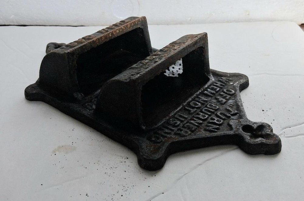Match Holder Double Cast Iron Wall Mount Home Office