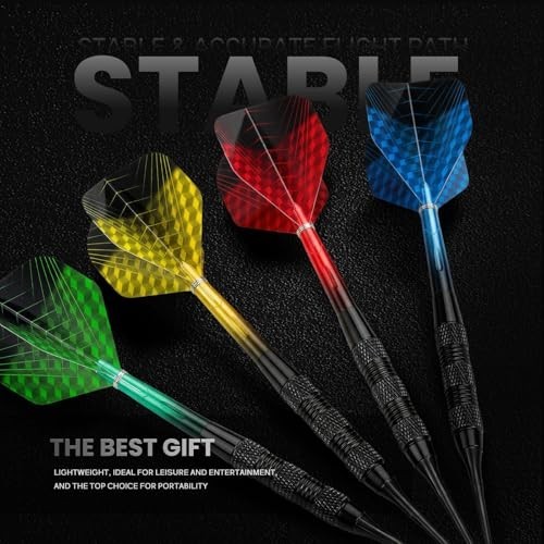 12 Pack Soft Tip Darts Set - 17g Plastic Tip Darts with 40 Extra Tips & Case