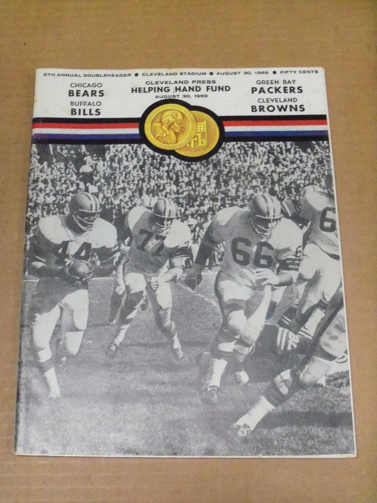 August 30, 1969 Cleveland Browns Doubleheader Program, Packers, Bears, Bills