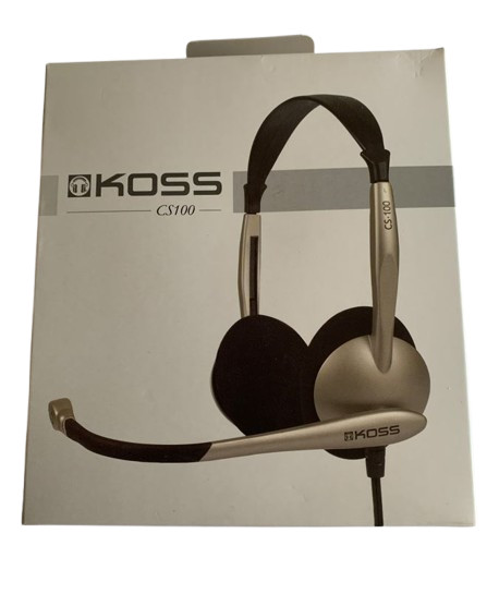 Koss CS100 Speech Recognition Headset Silver and Black New in Box