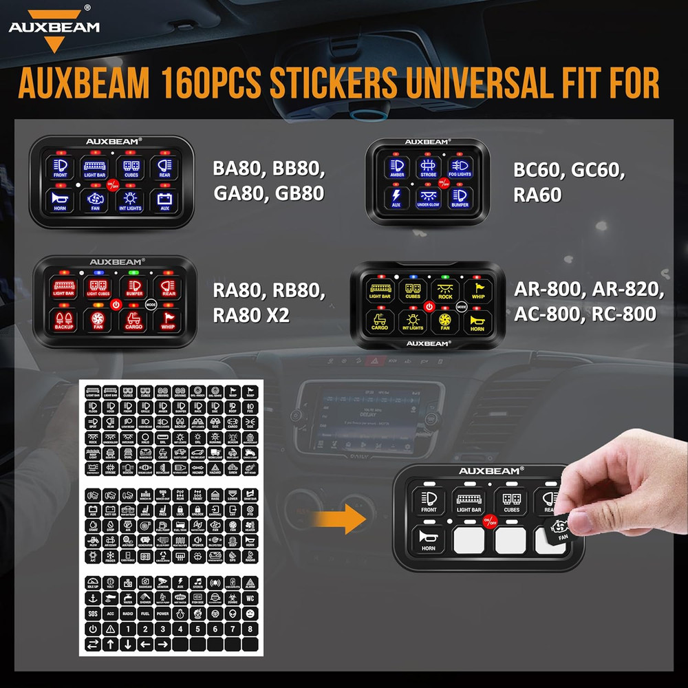 160PCS Switch Panel Sticker for 6/8 Gang Switch Panel Light Switch Labels Decals