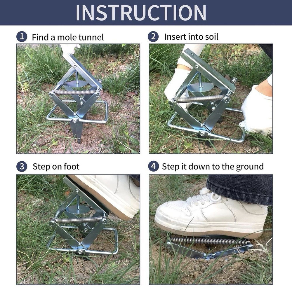 Easy Set Mole Eliminator Trap, Mole and Gopher Trap, Galvanized Steel Mole 2 p..
