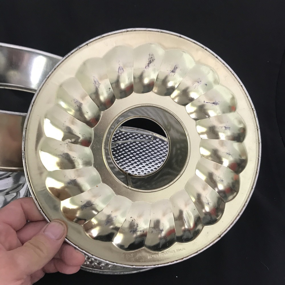 Vintage Springform Pan Fluted Insert Bakeware Made in Brazil￼ 10" 25cm Baking