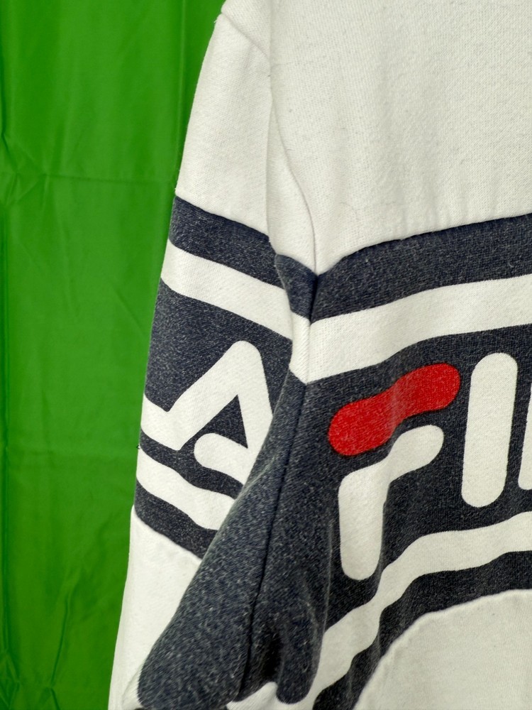 Fila Jumper White Cotton PullOver Medium M 38-40 in