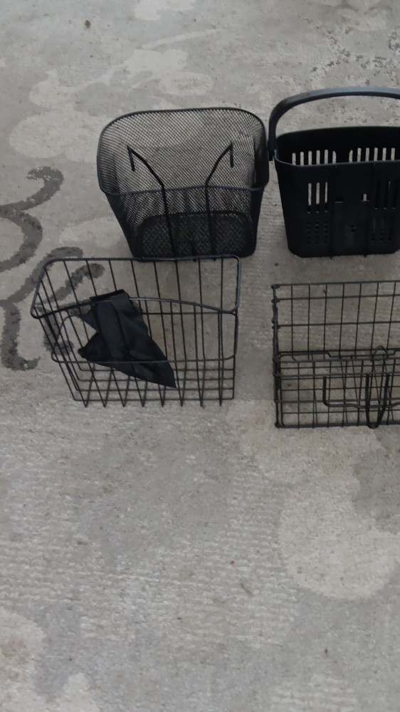Black Metal & Plastic Bicycle or mobility scooter Baskets
