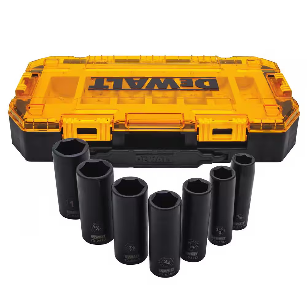 1/2 In. Drive SAE Deep Impact Socket Set (7-Piece)