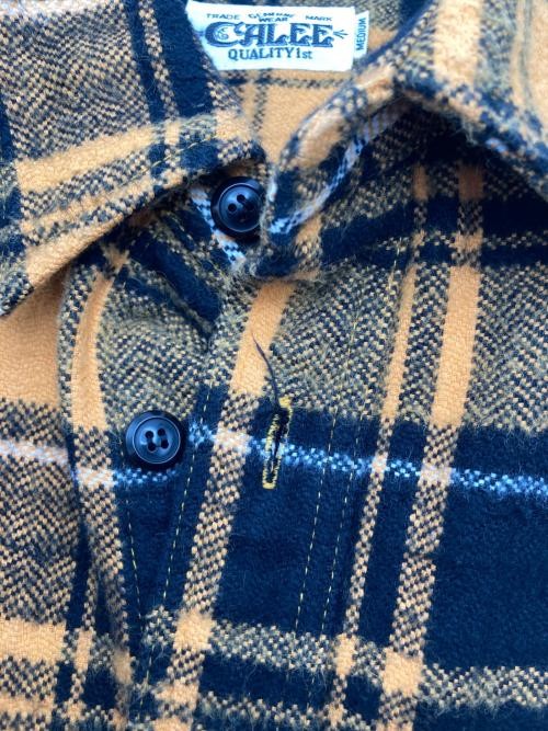 CALEE Herringbone Check Shirt yellow