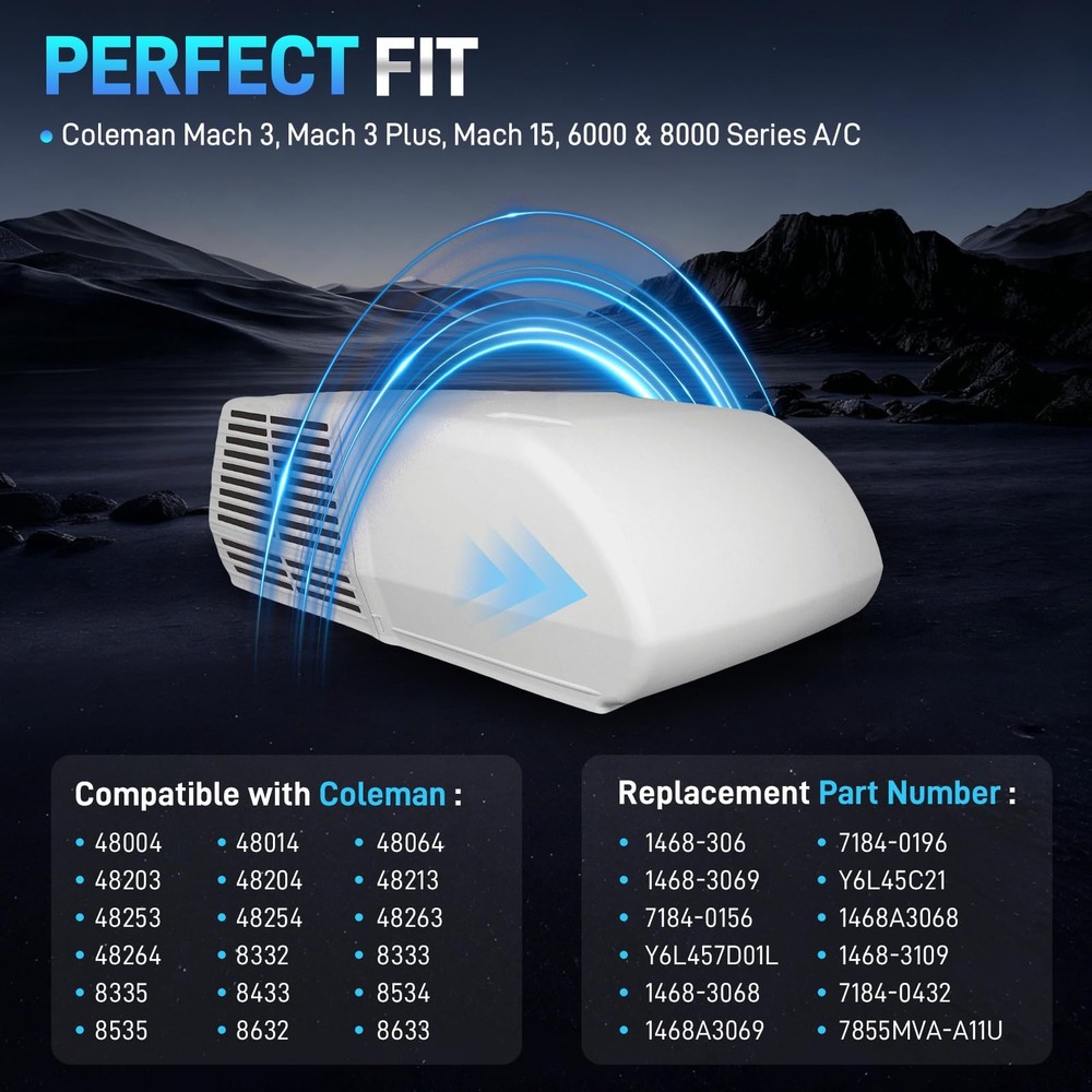 D1092 RV AC Condenser Fan Motor For Coleman Mach Fasco 1/3HP 2 Speed 1468-306