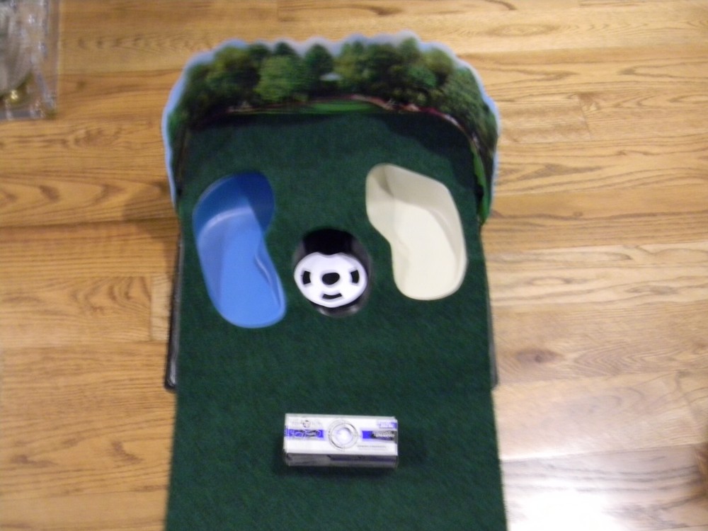 Sharper Image 8ftx17in Indoor Golf Putting Mat with Electronic Return & Backdrop