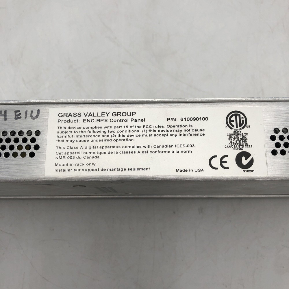 USED Grass Valley - Encore BPS Control Panel POWERS ON AS IS READ C