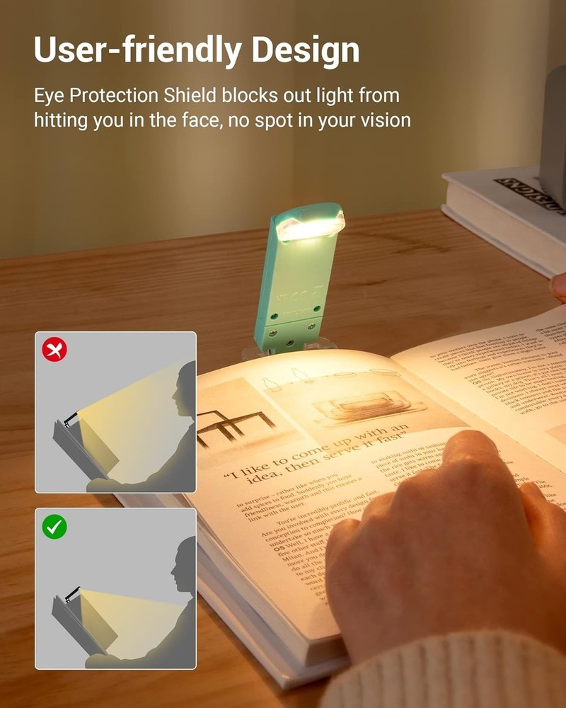 USB Rechargeable Clip-On LED Book Light - Adjustable Brightness for Reading