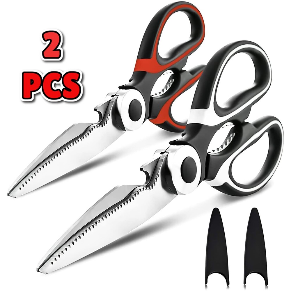 2-Pack Kitchen Scissors Heavy Duty Multi-Purpose Food Shears Dishwasher Safe