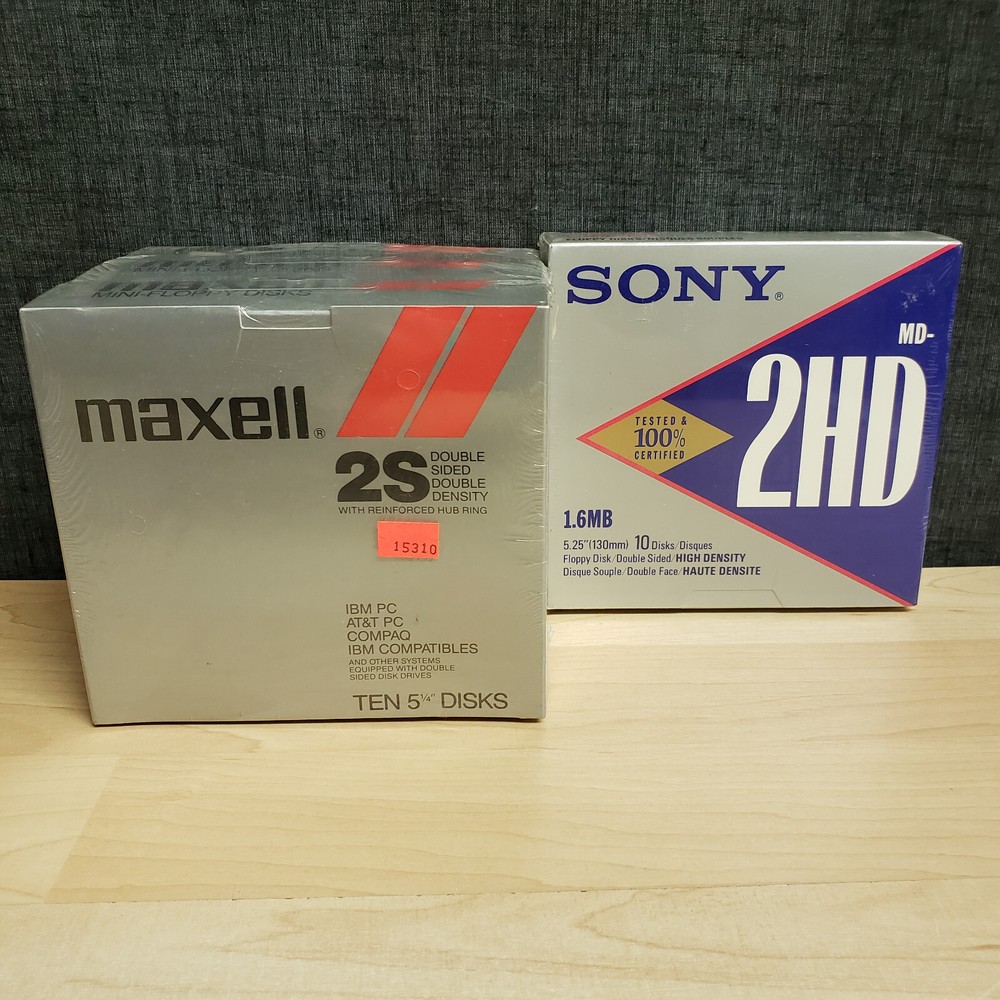 Maxwell & Sony Floppy Diskettes Double Sided Density Disks IBM