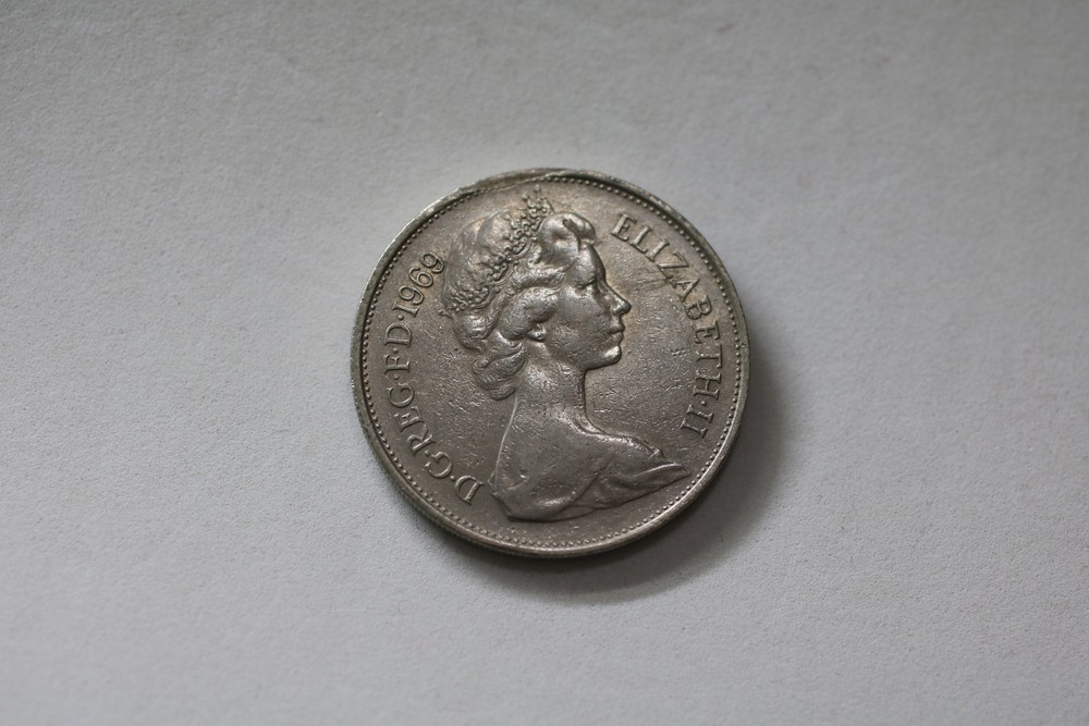 ERROR COIN UK GB 10 PENCE 1969 EDGE ERROR A93 #RK6909