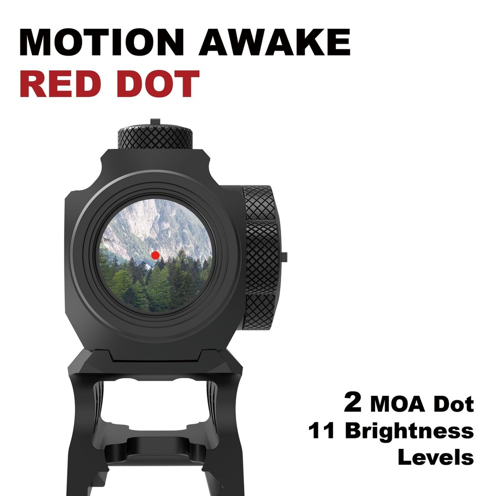 UUQ Prince7 Compact Red Dot Sight, Motion Awake 2 MOA COMPACT, BLACK