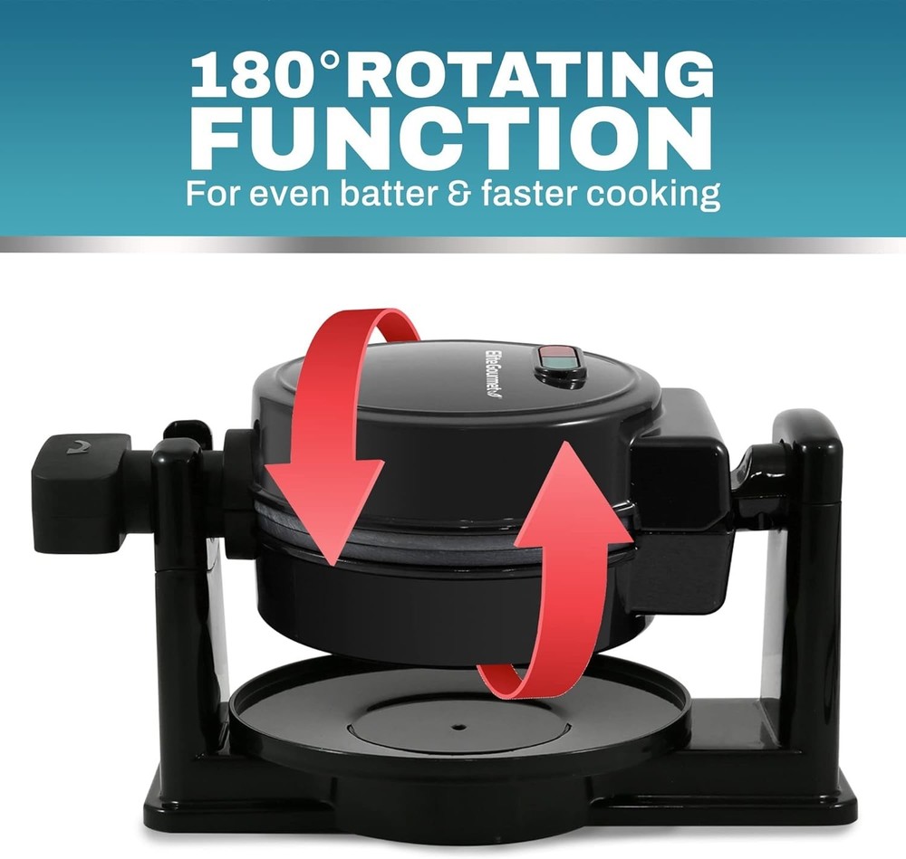 Commercial Hotel Belgian Waffle Maker Iron Rotating Baker Pan Machine