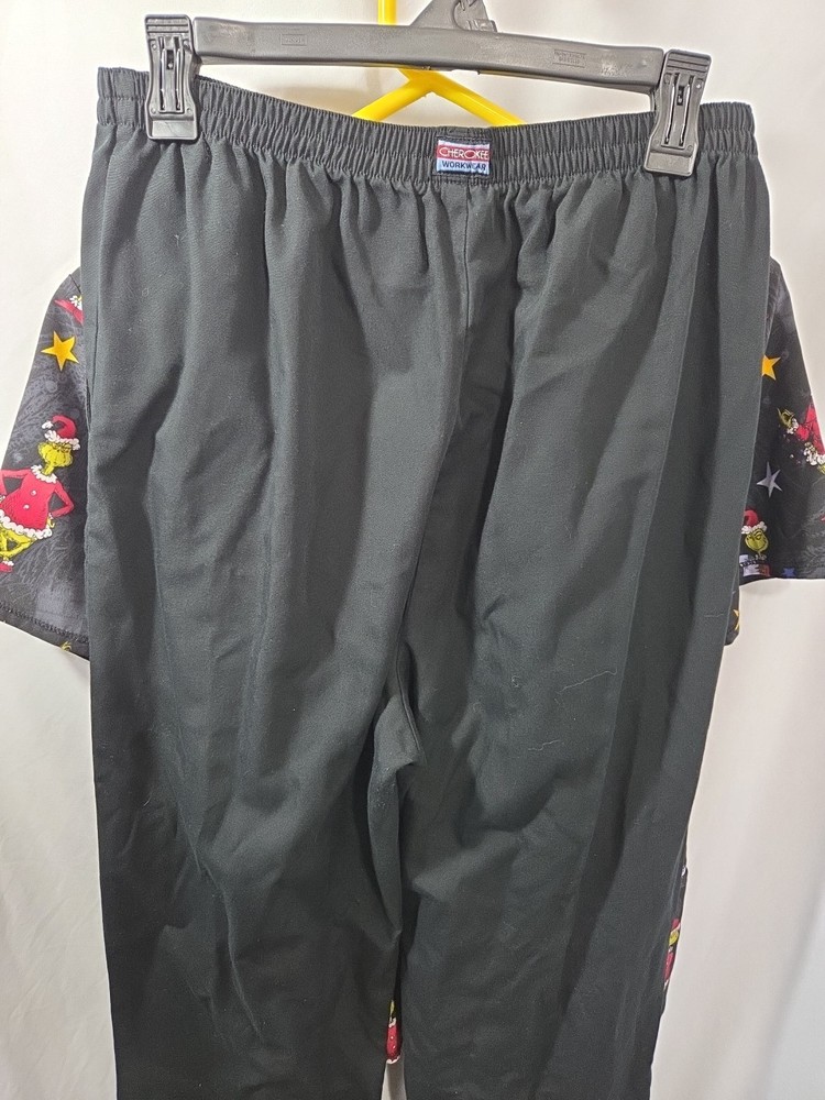 Dr.seuss Grinch Scrub Set Top And Pants Stretch Size M