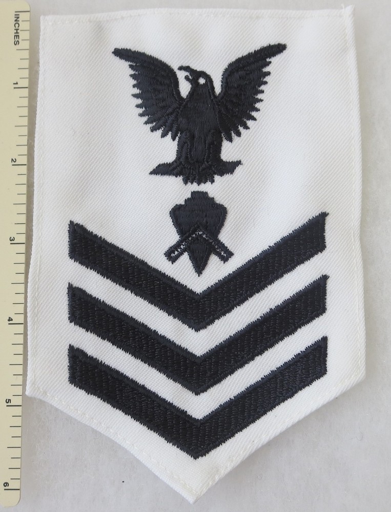 US NAVY BUILDER PETTY OFFICER PO RATE PATCH on White ORIGINAL