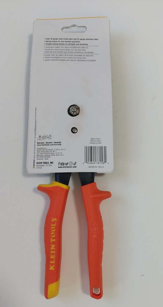 Klein Tools 2402S Offset Straight-Cutting Aviation Snips