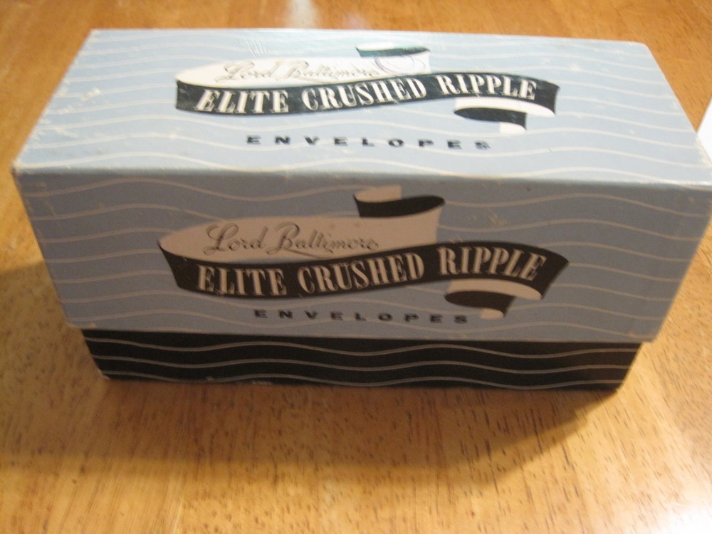 EMPTY ENVELOPE BOX, 'LORD BALTIMORE, ELITE CRUSH RIPPLE ENVELOPES' VGUC